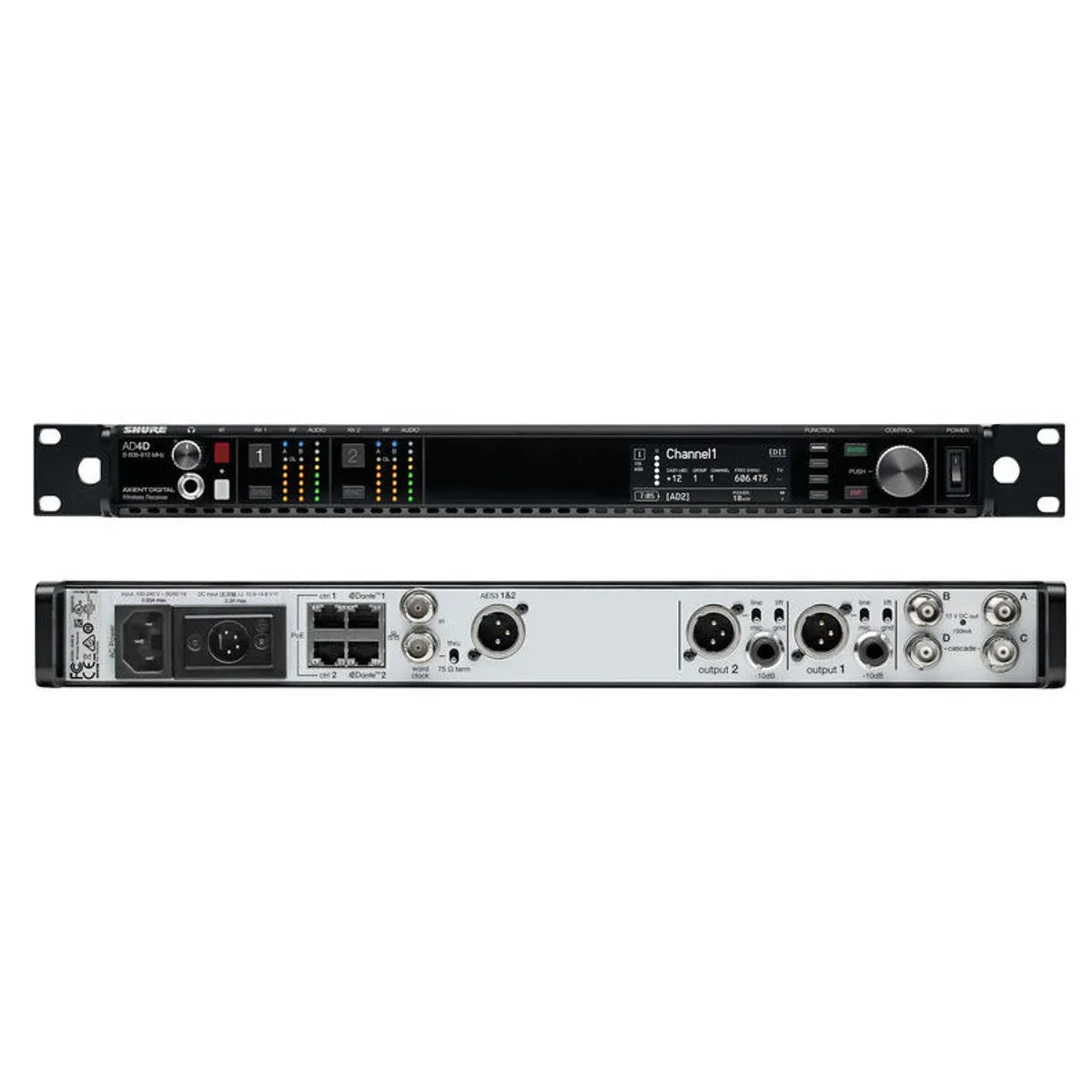 Shure AD4D Axient Digital Ricevitore 2ch G56 (470-636 MHz)